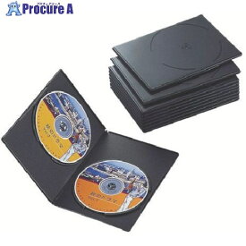 ELECOM DVDスリムトールケース 2枚収納/10枚セット ブラック CCD-DVDS06BK 1個 ■▼538-2564
