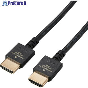 ELECOM PREMIUM HDMI�P�[�u��(�X�����^�C�v) 2.0m �u���b�N DH-HDP14ES20BK 1�{ ����123-4850�y������ϕs�z