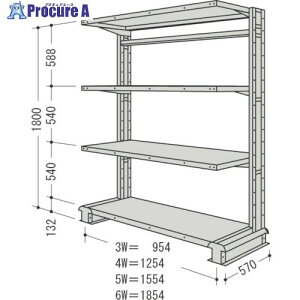 NF X`[yʃ{gXI L`bNP1A Ԍ1254×s570×1800mm Ki4i CR64S-S4B 1 135-7030 ysxρz