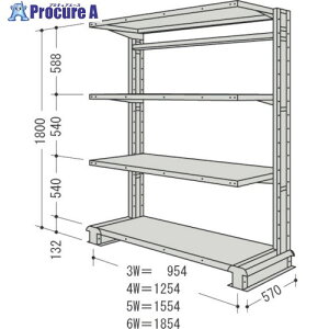 NF X`[yʃ{gXI L`bNP1A Ԍ1854×s570×1800mm Ki4i CR66S-S4 1 136-0214 ysxρz