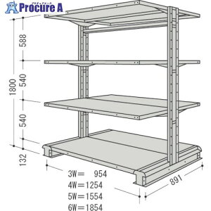 NF X`[yʃ{gXI L`bN1A Ԍ954×s891×1800mm Ki4i CR63S-W4B 1 136-1770 ysxρz