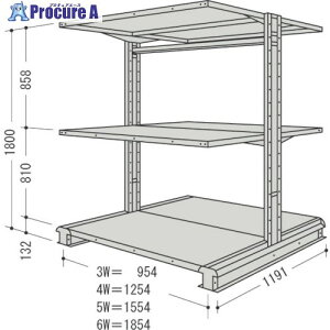 NF X`[yʃ{gXI L`bN1A Ԍ1254×s1191×1800mm 3i CR64L-W3B 1 136-1783 ysxρz