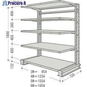 NF X`[yʃ{gXI L`bNP1A Ԍ954×s720×1800mm Ki5i CR63L-S5B 1 136-3413 ysxρz