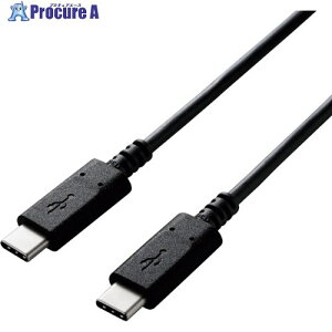 ELECOM USB2.0�P�[�u�� C-C�^�C�v �F�ؕi PD�Ή� 3A�o�� 1.0m �u���b�N U2C-CC10NBK2 1�{ ��336-5459