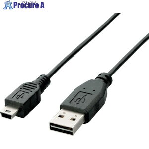 ELECOM ���ʑ}��USB2.0�P�[�u�� A-miniB�^�C�v 0.2m �u���b�N U2C-DMB02BK 1�{ ����829-2080