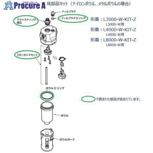 CKD L3000�V���[�Y�p ���Օ��i�L�b�g L3000-W-KIT-Z 1�� ����688-3395�y������ϕs�z�y�����s�x���ρz