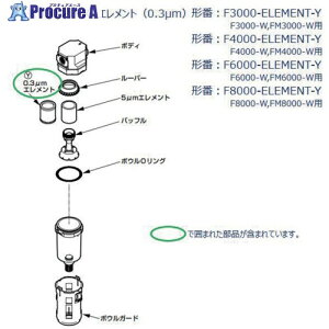 CKD F3000�V���[�Y�p �G�������g(10��/�Z�b�g) F3000-ELEMENT-Y-10 1�� ����688-6591�y������ϕs�z�y�����s�x���ρz