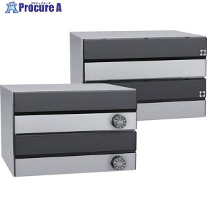 DAIKEN 集合郵便受 ポステック 前入れ後出し 大型・横型・静音ダイヤル錠・屋内仕様・2戸分 ブラック CSP231Y2DK 1台 ■▼423-8444【代引決済不可】【送料都度見積】