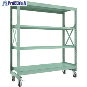 TRUSCO R3型ボルト式中量棚W1800XD600XH2000 4段 Φ150 ウレタンキャスター付 R3-6664-U150 1台 ■▼114-4206