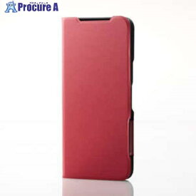 ELECOM らくらくスマートフォン a/Lite(MR01)用レザーケース 手帳型 薄型 レッド PM-F243PLFURD 1個 ■▼698-0617