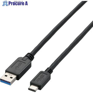 ELECOM USB3.1�P�[�u�� A-C�^�C�v 2.0m �u���b�N USB3-AC20BK 1�{ ��829-2119
