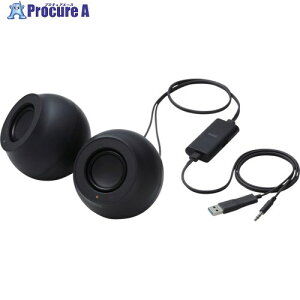 ELECOM PCp2.0chXs[J[ Stina 4.4W USBڑ a3.5mm ubN SP-P10CUBK 1 699-5274