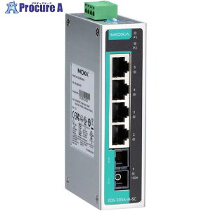 MOXA 5�|�[�g(RJ45×4�A�V���O�����[�hSC�R�l�N�^×1) �A���}�l�[�W�h �C�[�T�l�b�g�X�C�b�` ���C�h���x���f�� EDS-205A-S-SC-T 1�� ����168-5017 �y�����s�x���ρz