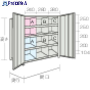 TRUSCO スチールラック 軽量棚両開扉・仕切付 875X383X1200 3列4段 ネオグレー 43V-T35 NG(ネオグレー) 1S ◇▼504-2691