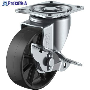 ユーエイ プレート式 自在 キャスター 黒ナイロン 車輪径65mm ストッパー付き Sタイプ SG-S型 取付寸法55×42 SG-65BNSY 1個 ▼827-8518