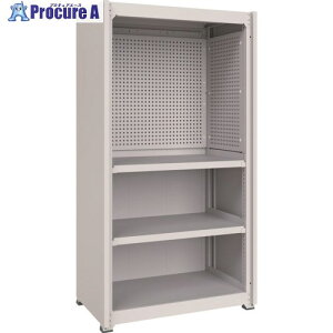 TRUSCO M3中量棚 背板・側板付 W1200XD595XH1800 中棚2段 パンチングパネル付 M3-6364-IPP3-SG 1台 ■▼700-7968