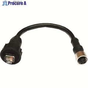 MOXA M12(4�s��)D-coded/RJ45 Cat5e UTP�P�[�u�� 10cm CBL-M12DFF4PRJ45-BK-10-IP67 1�{ ����168-4973 �y�����s�x���ρz