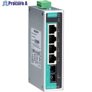MOXA 5�|�[�g(RJ45×4�A�V���O�����[�hSC�R�l�N�^×1) �A���}�l�[�W�h �C�[�T�l�b�g�X�C�b�` ���C�h���x���f�� EDS-205A-S-SC-T 1�� ����168-5017 �y�����s�x���ρz