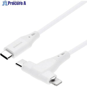 Owltech USB�P�[�u�� ���_�炩�ŗ��܂�ɂ��� 2in1�P�[�u�� 1m �z���C�g OWL-CBSCLC10-WH 1�� ����645-8178 �y�����s�x���ρz