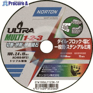 NORTON �ؒf�E�����E����u�� �E���g��MULTI1-2-3 100mm×2.2mm 2TW100ULT123M1P 10�� ��208-3385