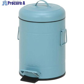 不二貿易 スチール ラウンドペダルペール 5L スモークブルー 34739 1個 ■▼543-0473 【送料都度見積】