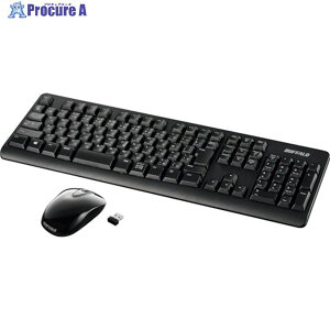 BUFFALO ����2.4GHz �t���L�[�{�[�h �É��}�E�X�Z�b�g �u���b�N BSKBW120SBK 1�� ��417-0712