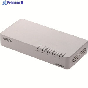 ELECOM 1000BASE-T�Ή� �X�C�b�`���O�n�u 8�|�[�g �v���X�`�b�N➑� ���Εt�� �d���������f�� �z���C�g EHC-G08PN2-JW 1�� ��147-8896