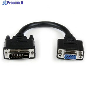 StarTech �f�B�X�v���C�ϊ��P�[�u��/DVI-I - VGA/20cm/�I�X-���X/�u���b�N/���j�^�[�P�[�u��/�r�f�I�R���o�[�^�[ DVIVGAMF8IN 1�� ��538-9709