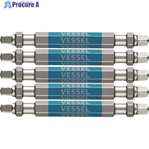 VESSEL ���ʃr�b�g 5�{�g (�����X�N�G�A) SQ3×65mm GS5P-42 1�p�b�N ��114-9438