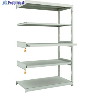 TRUSCO スチールラック M1.5型軽中量棚 1160X595XH1800 5段うちスライド2段 連結 M1.5-6463M2B 1台 ◇▼116-3991