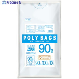 オルディ ポリバッグゴミ袋 90L 0.05mm 透明 P-98 1冊 ▼560-9939