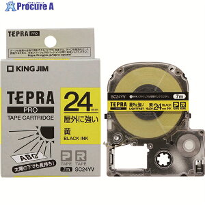 KING JIM �y�����z�u�e�v���vPRO�e�[�v 24mm ���O�ɋ������x��/�����x��/������ ����7m SC24YV 1�� ��194-9305
