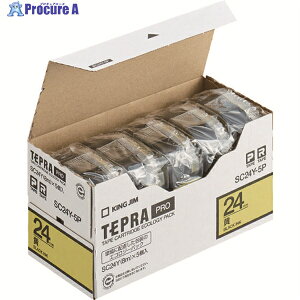 KING JIM �y�����z�u�e�v���vPRO�e�[�v 24mm �G�R�p�b�N(5����)/�����x��/������ ����8m SC24Y-5P 1�p�b�N ��827-7152