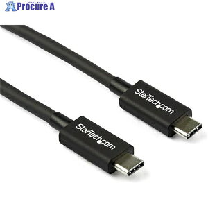 StarTech Thunderbolt 3 ケーブル/80cm/USB-C、 DP互換/40Gbps/ブラック TBLT34MM80CM 1袋 ▼504-3015