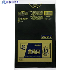 ジャパックス メタロセン配合ポリ袋 45L 黒 10枚 厚み0.020mm TM47 1冊 ▼389-1094