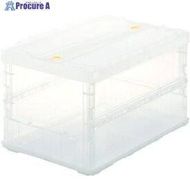 TRUSCO オリコン 薄型折りたたみコンテナ スケルコン 50L ロックフタ付 透明 透明 TSK-C50B TM 1個 ▼344-9467