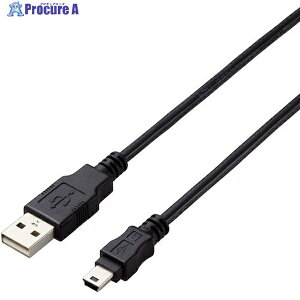 ELECOM USB2.0�P�[�u�� A-miniB�^�C�v �d�l�Œ� 0.5m �u���b�N U2C-AM05BK/ID 1�{ ��441-3961