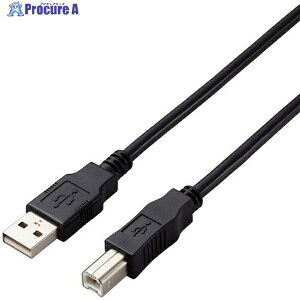 ELECOM USB2.0�P�[�u�� A-B�^�C�v �d�l�Œ� 3m �u���b�N U2C-AB30BK/ID 1�{ ��441-3968