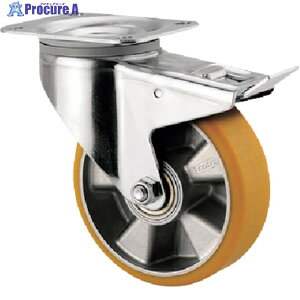 テンテキャスター プレート式キャスター“ALPHA”(ウレタン車) φ125 自在式(トータルロック付) 3477ITP125P63 CONVEX 1個 ▼256-0671