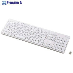 ELECOM �L�[�{�[�h ����2.4GHz �É� �t���T�C�Y �����u������ �z���C�g TK-QT11FDMWH 1�� ����734-3704