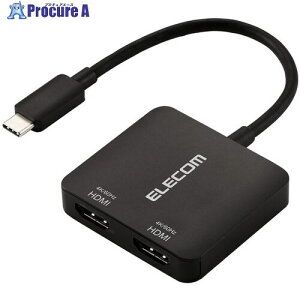 ELECOM Type-C�f���ϊ��A�_�v�^ TypeC-HDMI 2�|�[�g 4K60Hz �u���b�N AD-C2HDMIBK 1�� ����739-8427