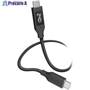 ELECOM USB Type-C�P�[�u�� �V���R�� �d�̓f�B�X�v���C�t USB PD �ő�240W 1m �u���b�N MPA-CCW10BK 1�{ ����715-9771