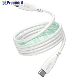 ELECOM USB Type-C�P�[�u�� �܂Ƃ܂�}�O�l�b�g �i�C�������b�V�� �ő�60W 1.0m �z���C�g MPA-CCTMG10WH 1�{ ����713-6294