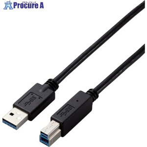 ELECOM USB3.0�P�[�u�� A-B�^�C�v �d�l�Œ� 2m �u���b�N USB3-AB20BK/ID 1�{ ��441-3980