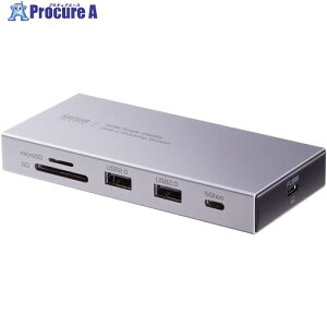 SANWA �h�b�L���O�X�e�[�V���� Type-C 10-in-1 HDMI 1��� 4K/60Hz PD�}���[�d SD�J�[�h���[�_�[ LAN USB-CVDK22 1�� ����735-9277 ���l��l����s��