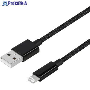 Owltech �ϋ���1���� �}���[�d2.4A�[�d/�f�[�^�]���Ή�USB Type-A to Lightning �u���C�f�b�h�P�[�u�� 2.0m �u���b�N OWL-CBN1AL20-BK 1�� ����733-8689 �y�����s�x���ρz