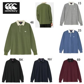 カンタベリー ラガーシャツ 長袖 襟付 メンズ canterbury ソリッド カラー ラグビージャージ ラグビー 無地 綿 タウンユース RA425154 2025秋冬 NEW セール