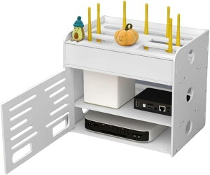 ルーター 収納 ルーター収納ボックス ケーブルボックス 角置きタイプ ホワイト 配線隠し コード コンセントボックス wifi 整理
