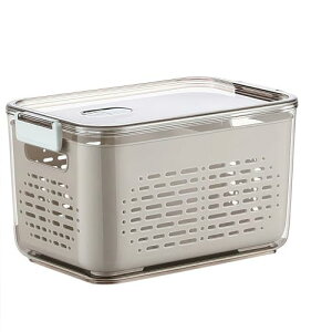 冷蔵庫用保存容器 プラスチック収納ボックス - 大容量 重ねて収納可能 密封保? 水切り設計 透明可視 PET/PP素材 仕切り板調節可能 キッチン収納アイテム