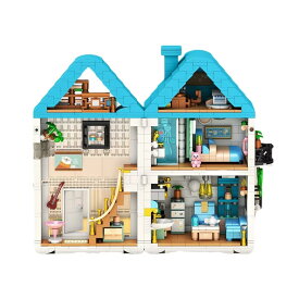 ブロック 組み立ておもちゃ 知育 レゴ互換 キャリーバッグ モデル インテリア ミニ街並み ミニハウス 取り外し器付き 高デザイン 男の子